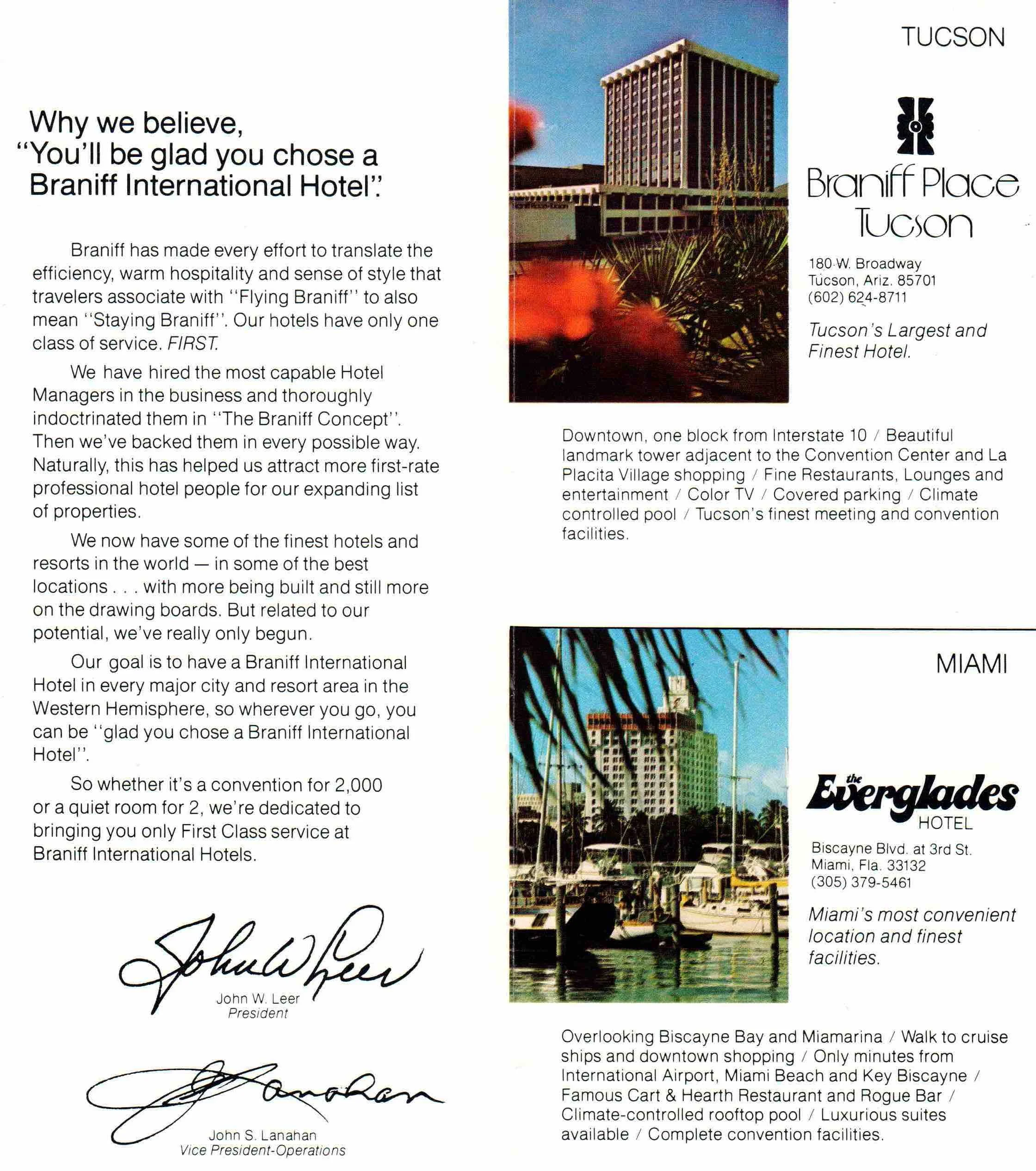 Braniff International Hotels, Inc. Timeline | A Journey Through